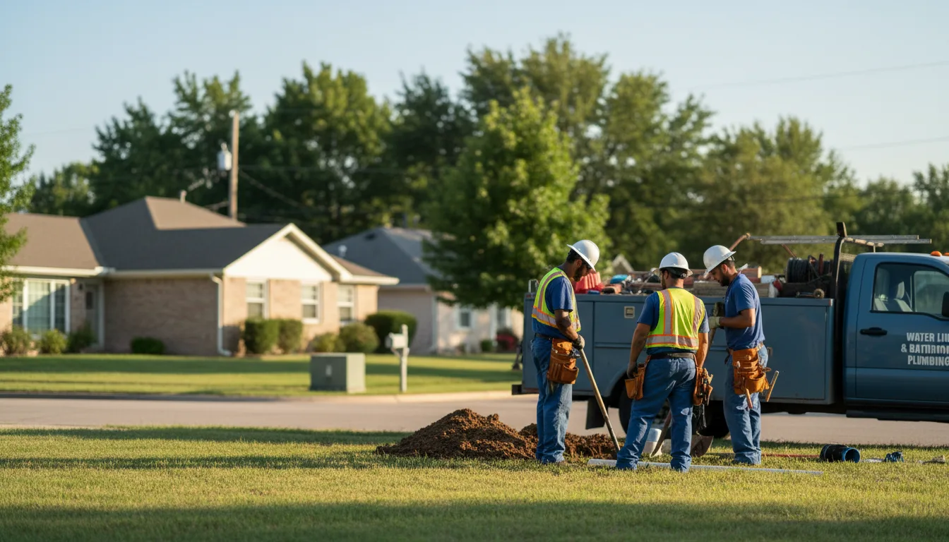 Residential water line and bathroom plumbing service in Baytown, TX